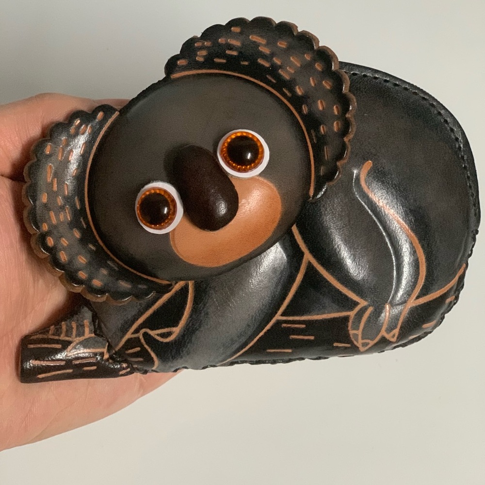 Handmade Leather Koala Coin Wallet